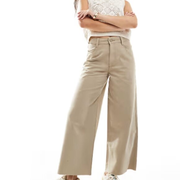 Khaki Wide Leg Pants - Picture 2 of 5